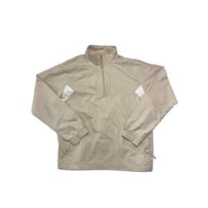 VTG Nike Fit Storm Jacket Womens Medium Tan 1/4 Zip Windbreaker Lightweight